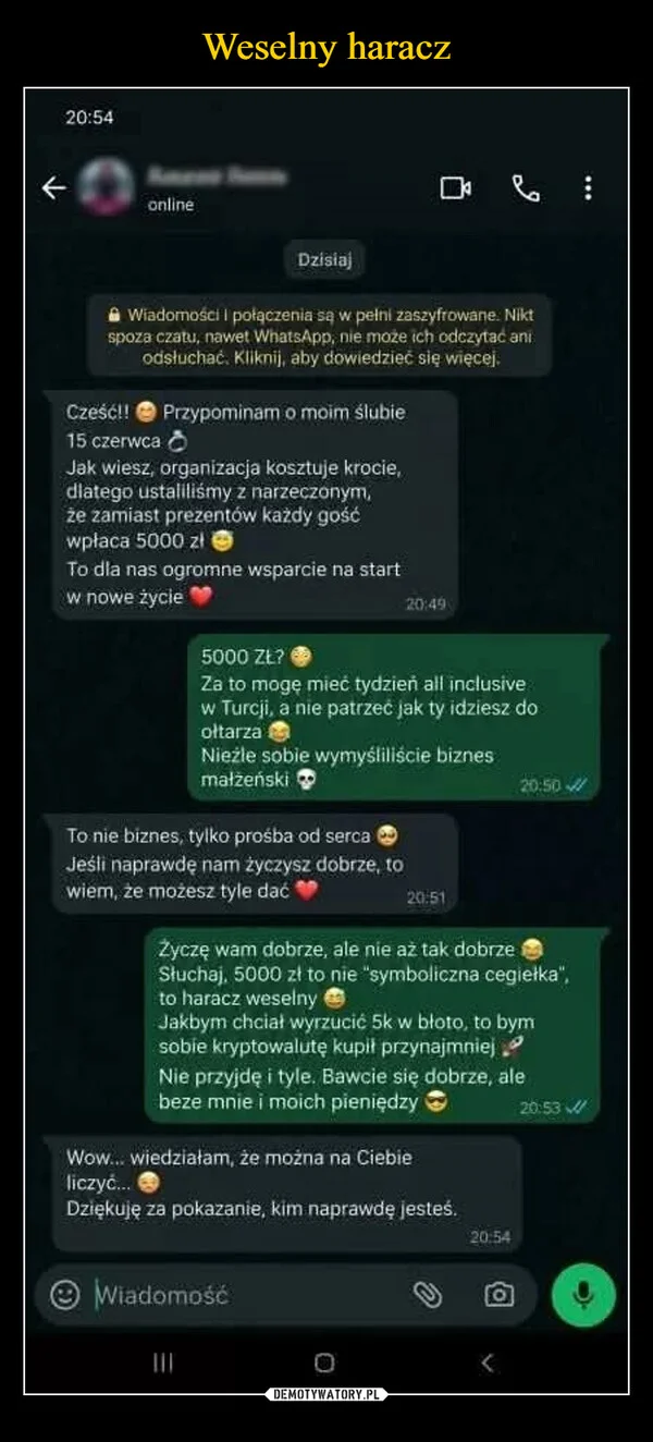 
    Weselny haracz