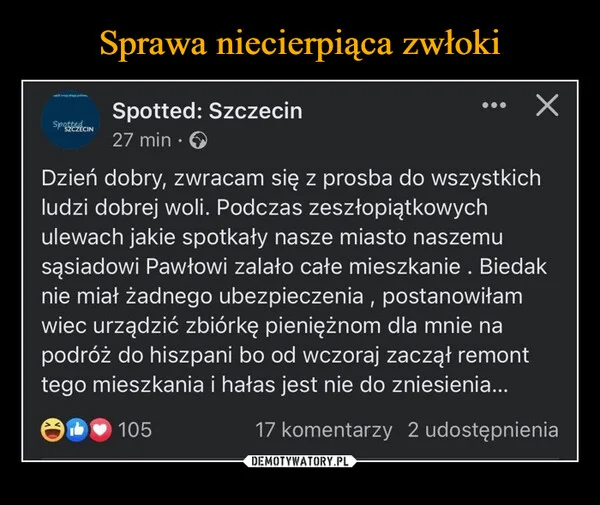 
    Sprawa niecierpiąca zwłoki