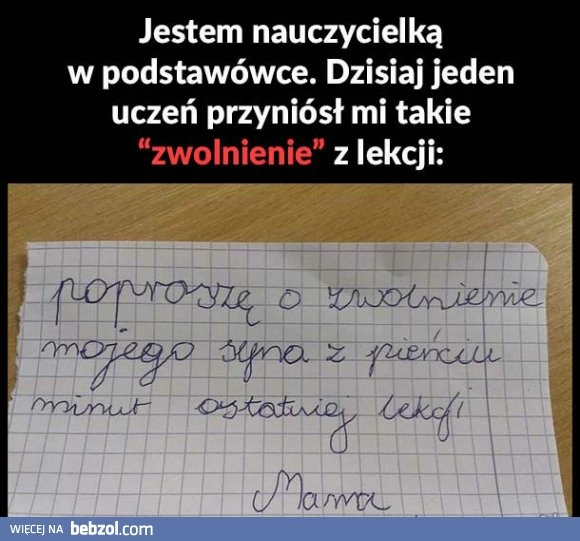 
    Najlepsze zwolnienie ever 