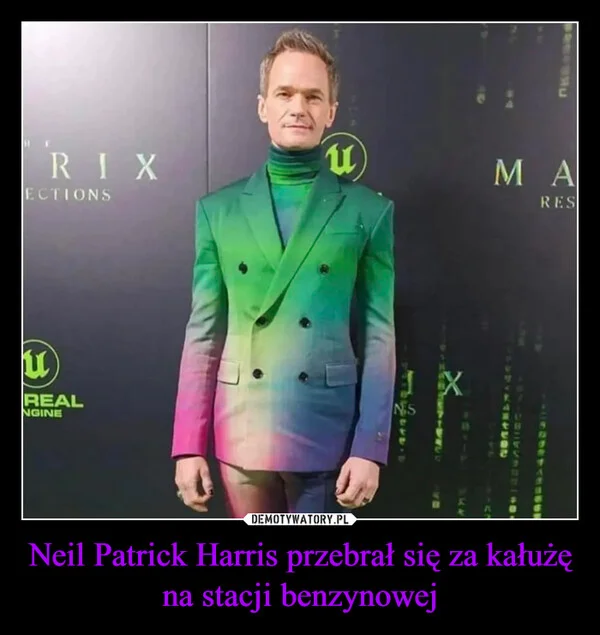 
    Neil Patrick Harris przebrał się za kałużę na stacji benzynowej