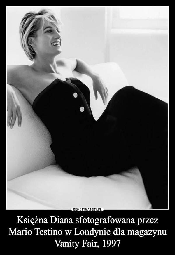 
    Księżna Diana sfotografowana przez Mario Testino w Londynie dla magazynu Vanity Fair, 1997