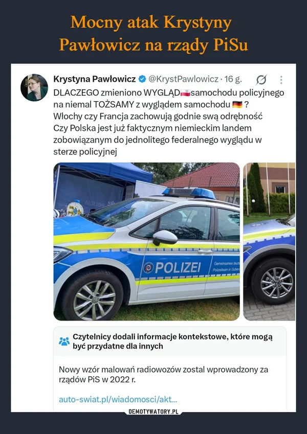 
    Mocny atak Krystyny Pawłowicz na rządy PiSu