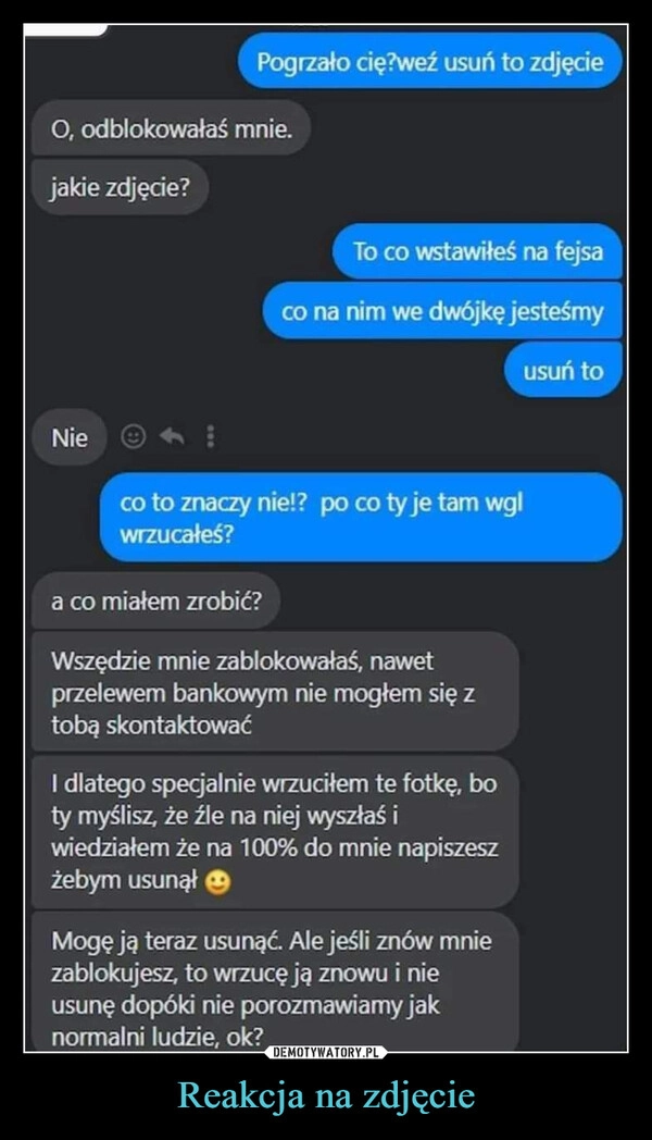 
    Reakcja na zdjęcie