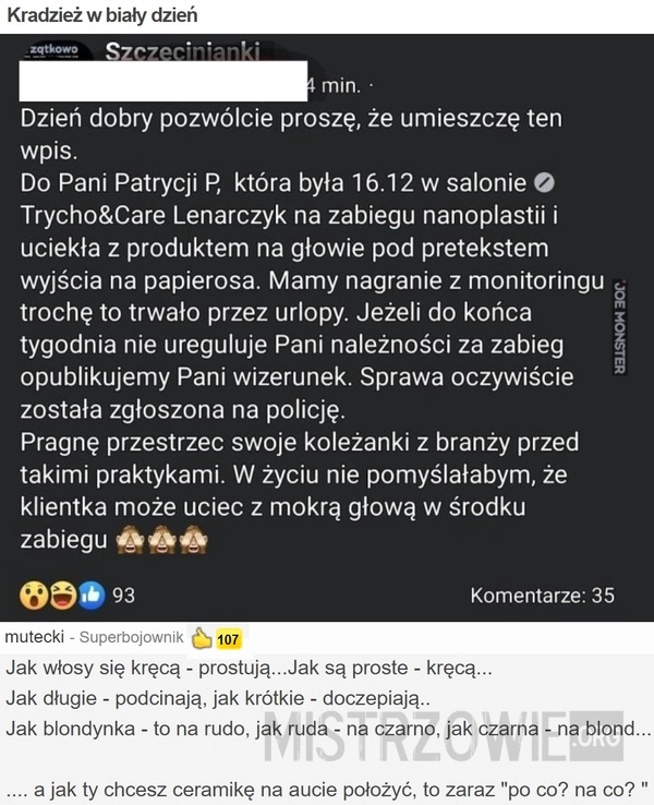 
    Kradzież w biały dzień