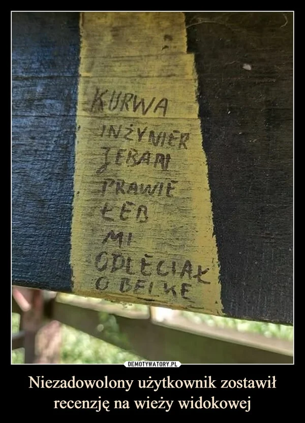 Niezadowolony użytkownik zostawił recenzję na wieży widokowej