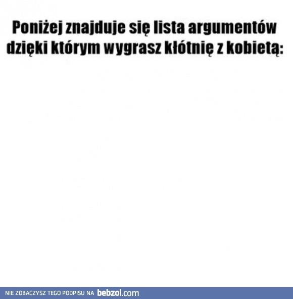 
    Lista argumentów