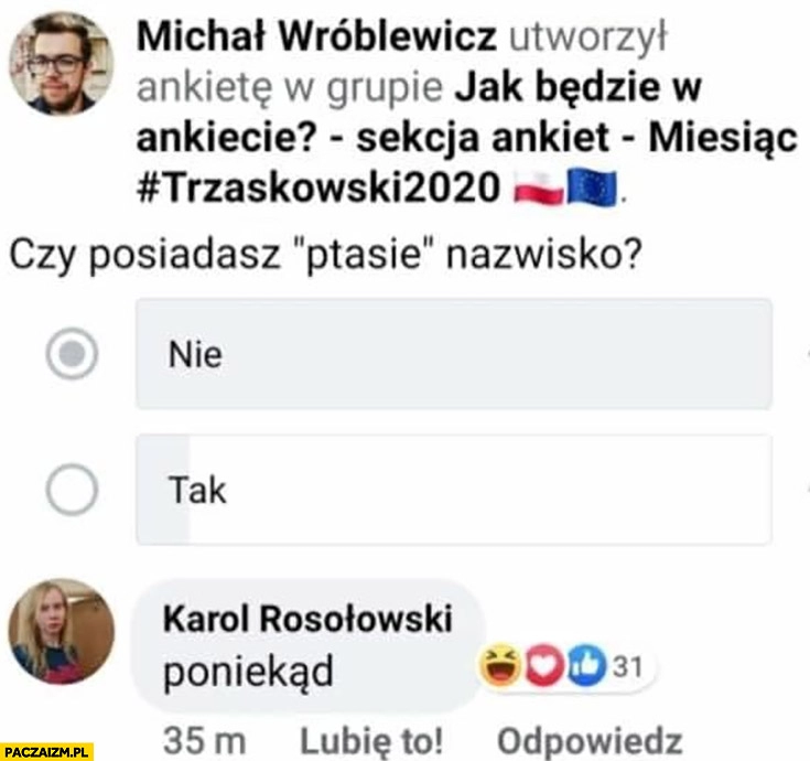 
    Czy posiadasz ptasie nazwisko? Rosołowski poniekąd