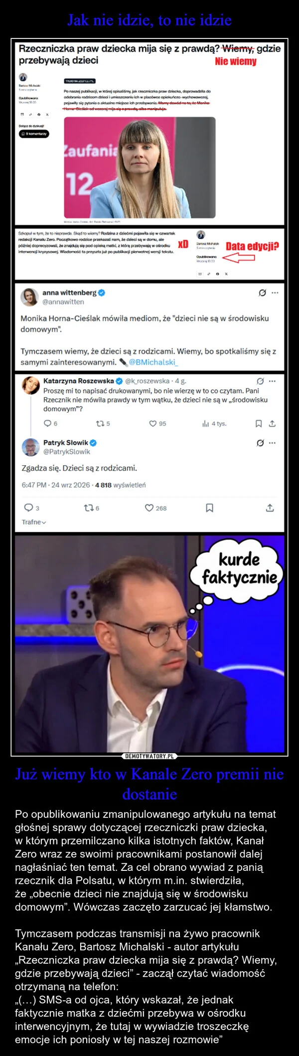 Jak nie idzie, to nie idzie Już wiemy kto w Kanale Zero premii nie dostanie