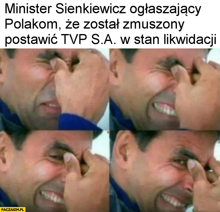 
    Minister Sienkiewicz ogłaszający Polakom, że został zmuszony postawić TVP w stan likwidacji płacze śmieje się Michael Scott the Office