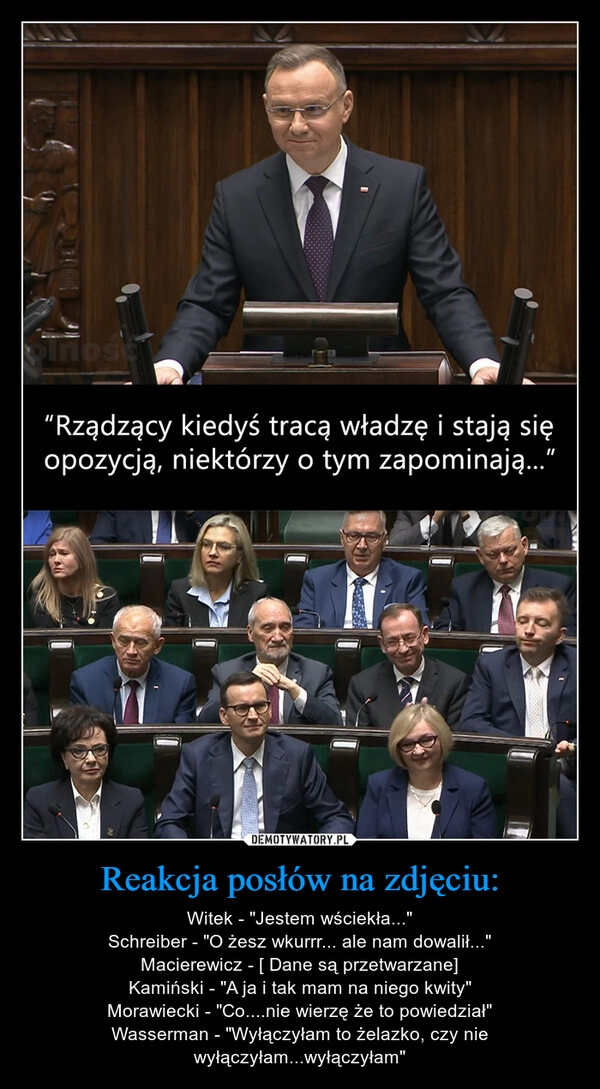 
    Reakcja posłów na zdjęciu: