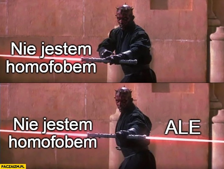 
    Nie jestem homofobem, ale… podwójny miecz świetlny Star Wars Gwiezdne Wojny