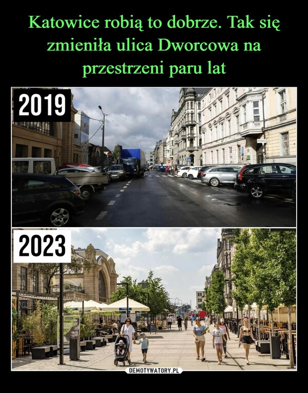 
    Katowice robią to dobrze. Tak się zmieniła ulica Dworcowa na przestrzeni paru lat