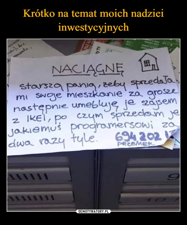 
    Krótko na temat moich nadziei inwestycyjnych