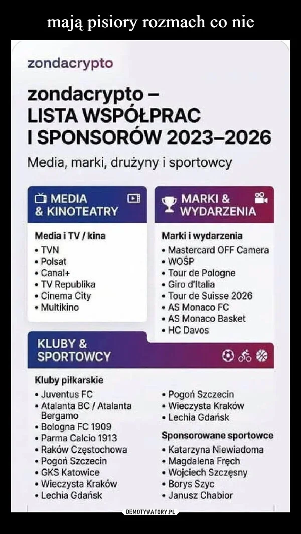 
    mają pisiory rozmach co nie
