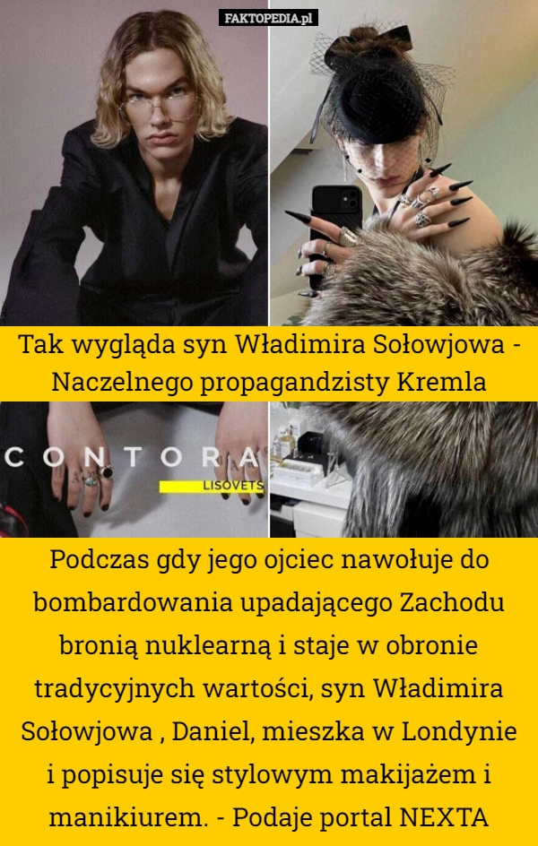 
    Tak wygląda syn Władimira Sołowjowa - Naczelnego propagandzisty Kremla