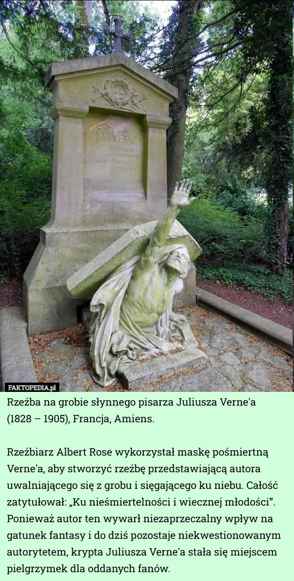 
    Rzeźba na grobie słynnego pisarza Juliusza Verne'a (1828 – 1905),..