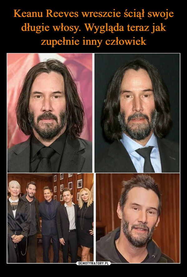 
    Keanu Reeves wreszcie ściął swoje długie włosy. Wygląda teraz jak zupełnie inny człowiek