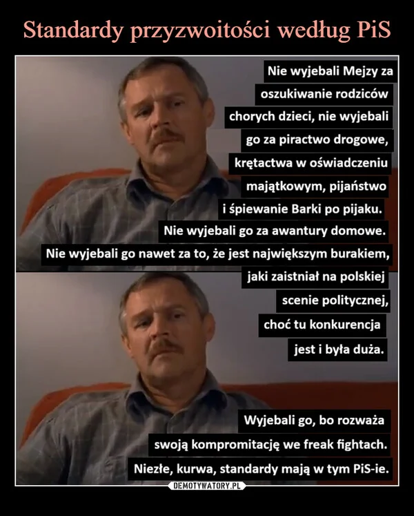 
    Standardy przyzwoitości według PiS