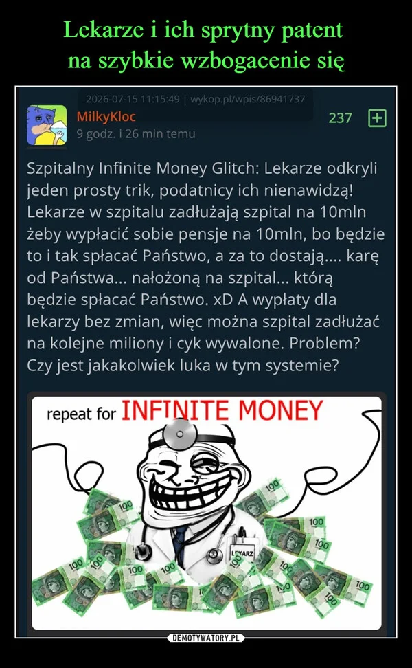 
    Lekarze i ich sprytny patent na szybkie wzbogacenie się