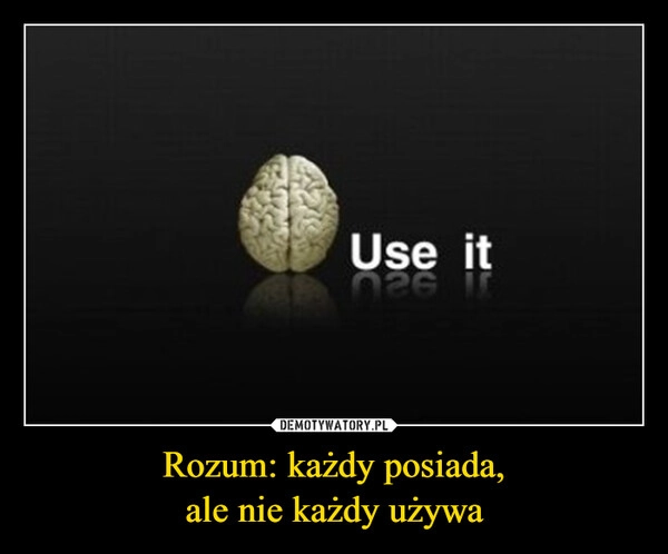 
    Rozum: każdy posiada,
ale nie każdy używa