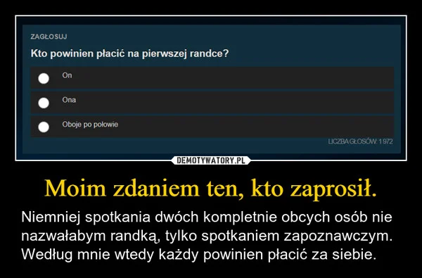 
    Moim zdaniem ten, kto zaprosił.