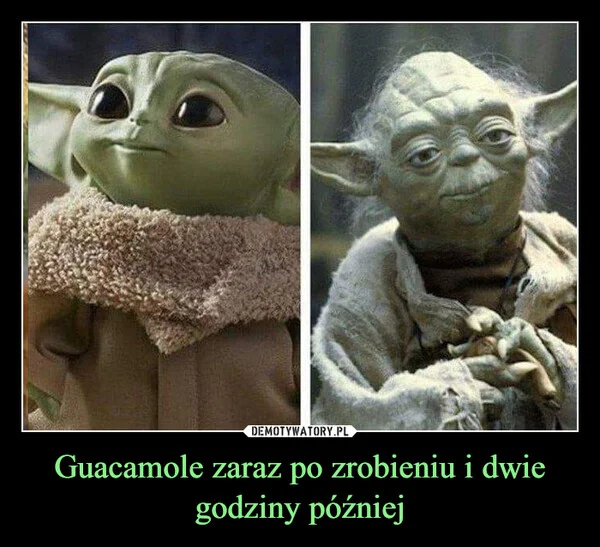 
    Guacamole zaraz po zrobieniu i dwie godziny później