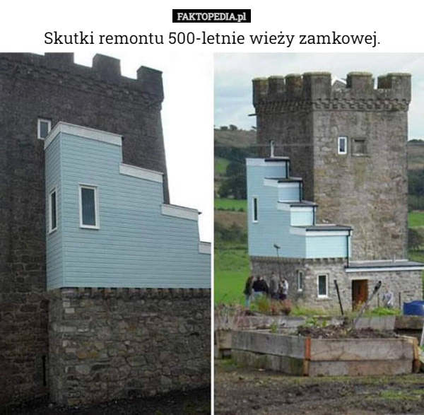 
    Skutki remontu 500-letnie wieży zamkowej.