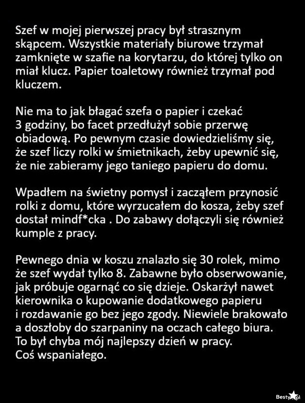 
    Skąpy szef 