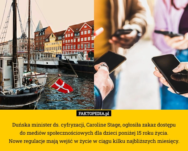 
    Duńska minister ds. cyfryzacji, Caroline Stage, ogłosiła zakaz dostępu