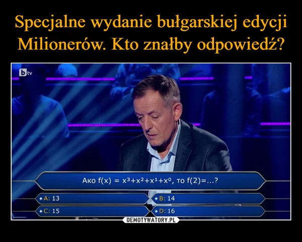 
    Specjalne wydanie bułgarskiej edycji Milionerów. Kto znałby odpowiedź?