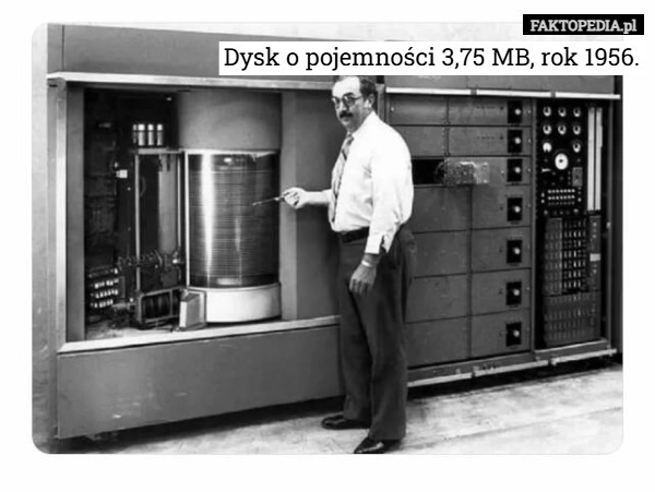 
    Dysk o pojemności 3,75 MB, rok 1956.