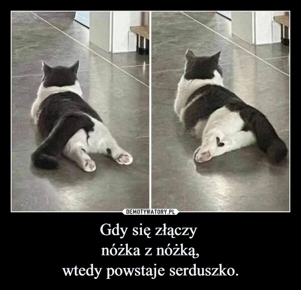 
    Gdy się złączy 
nóżka z nóżką,
wtedy powstaje serduszko.