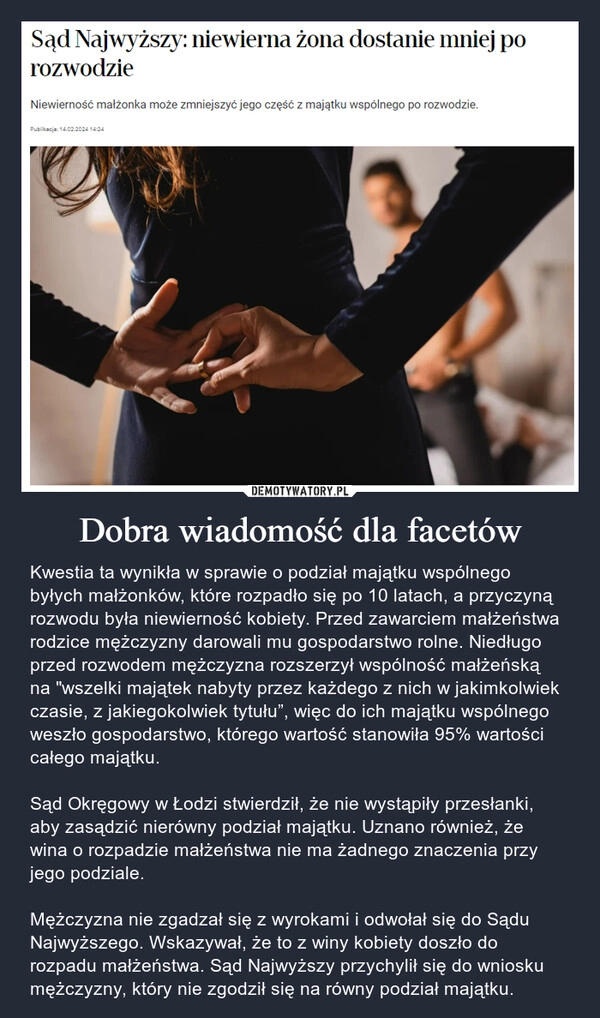 
    Dobra wiadomość dla facetów