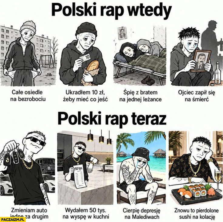 Polski rap kiedyś bieda vs polski rap teraz bogactwo