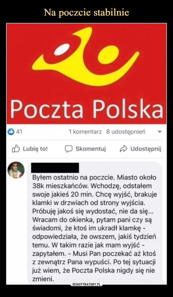 
    Na poczcie stabilnie