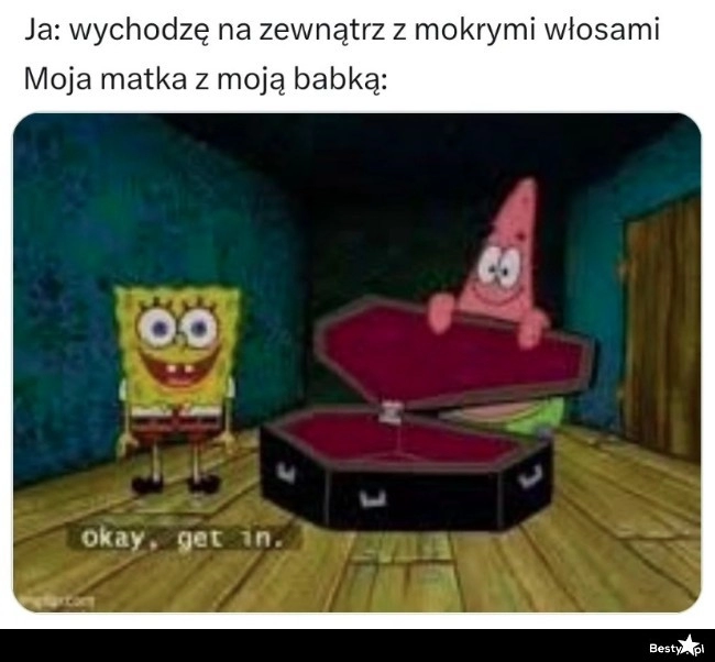 
    Wyjście z mokrymi włosami 