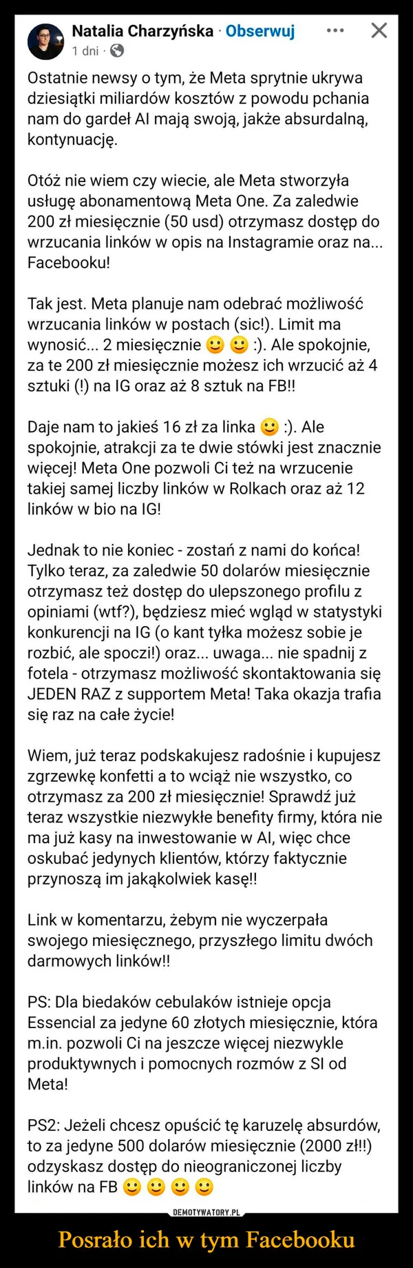 Posrało ich w tym Facebooku