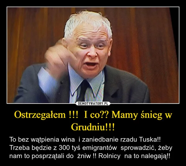 
    Ostrzegałem !!! I co?? Mamy śnieg w Grudniu!!!