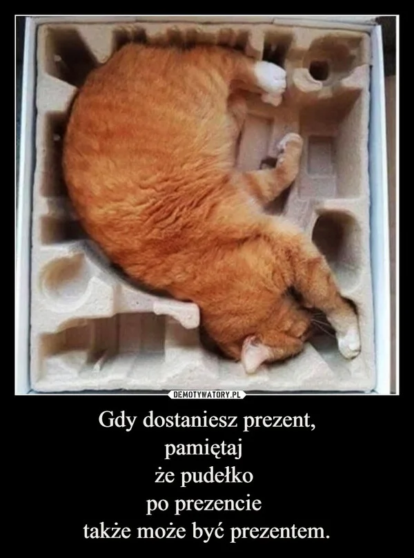 
    Gdy dostaniesz prezent, pamiętaj że pudełko po prezencie także może być prezentem.