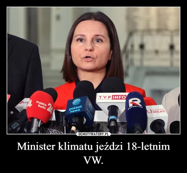 
    Minister klimatu jeździ 18-letnim VW.