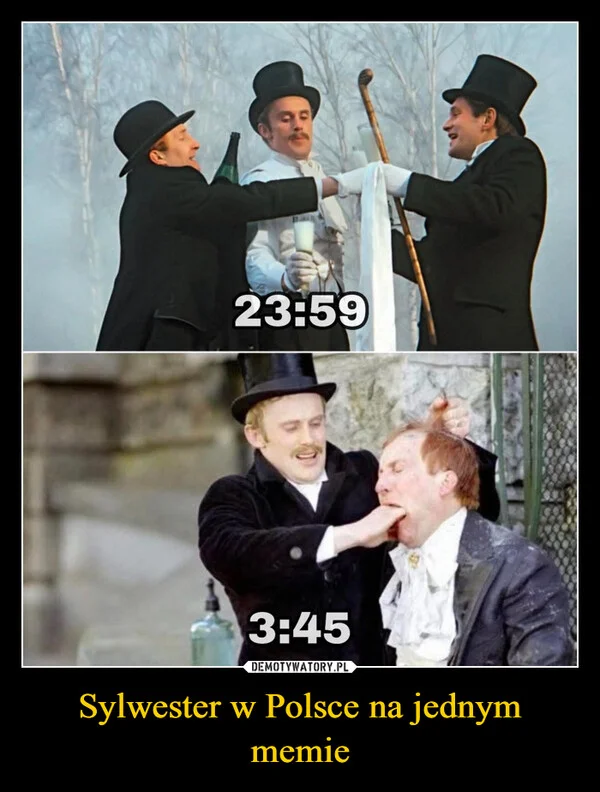 
    Sylwester w Polsce na jednym memie