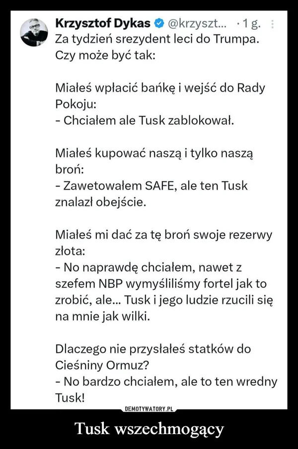 
    Tusk wszechmogący