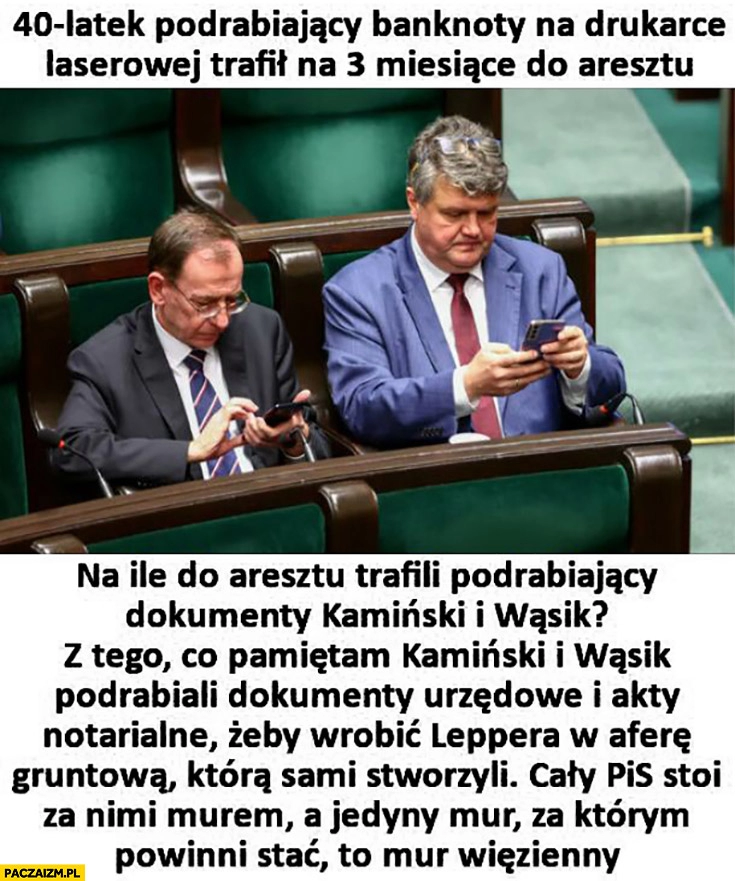 
    40-latek podrabiający banknoty 3 miesiące aresztu, na ile trafili do aresztu podrabiający dokumenty Kamiński i Wąsik?