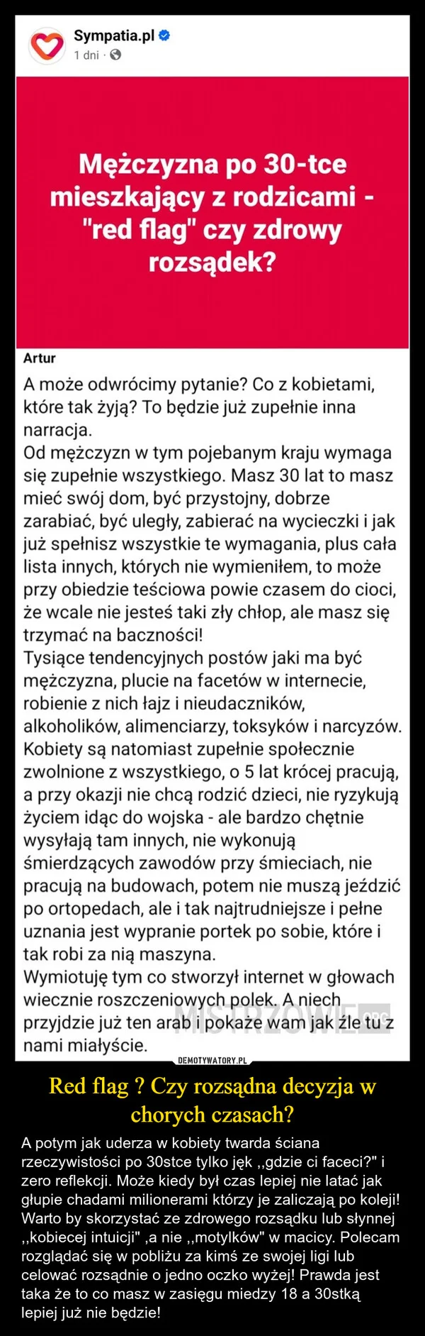 
    Red flag ? Czy rozsądna decyzja w chorych czasach?