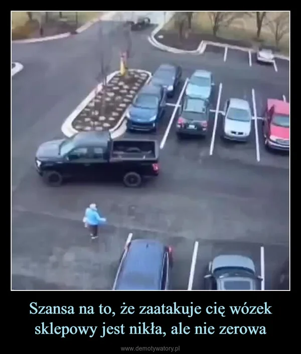 
    Szansa na to, że zaatakuje cię wózek sklepowy jest nikła, ale nie zerowa