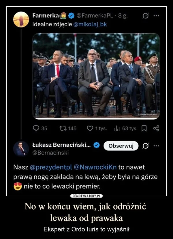 
    No w końcu wiem, jak odróżnić lewaka od prawaka