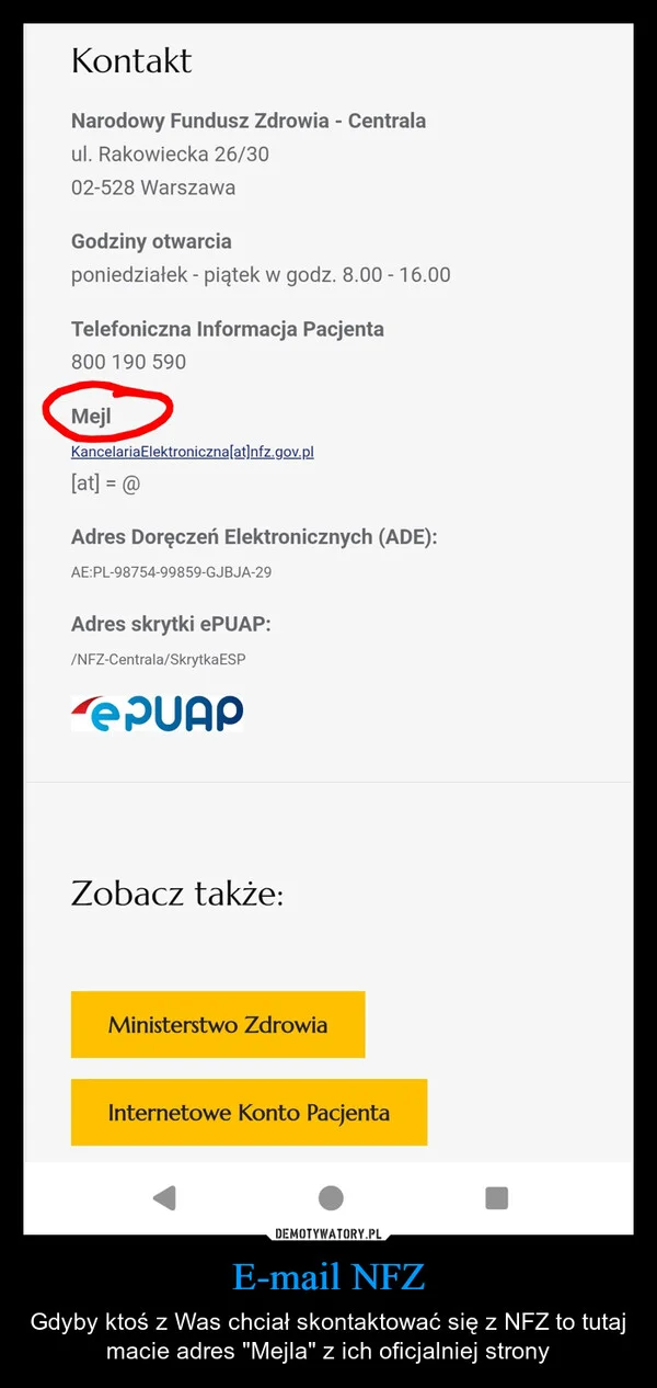 
    E-mail NFZ