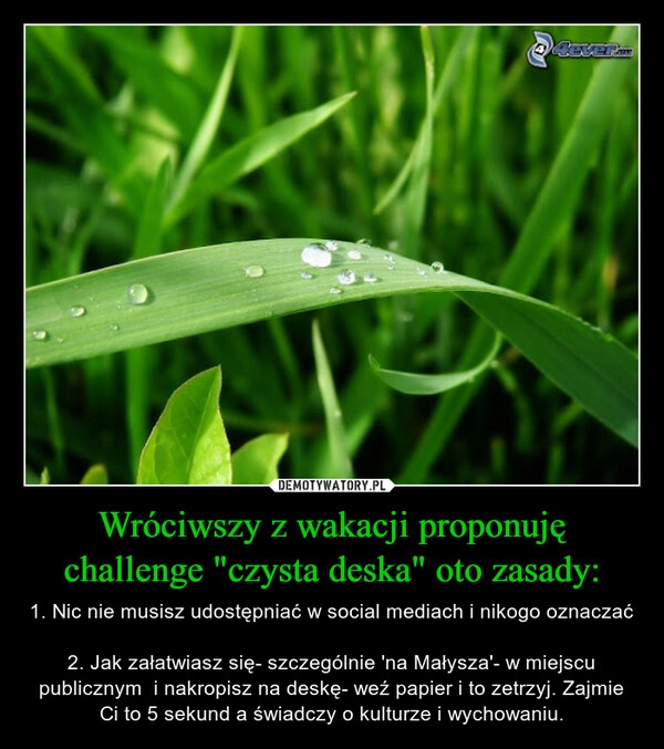 
    Wróciwszy z wakacji proponuję challenge "czysta deska" oto zasady: