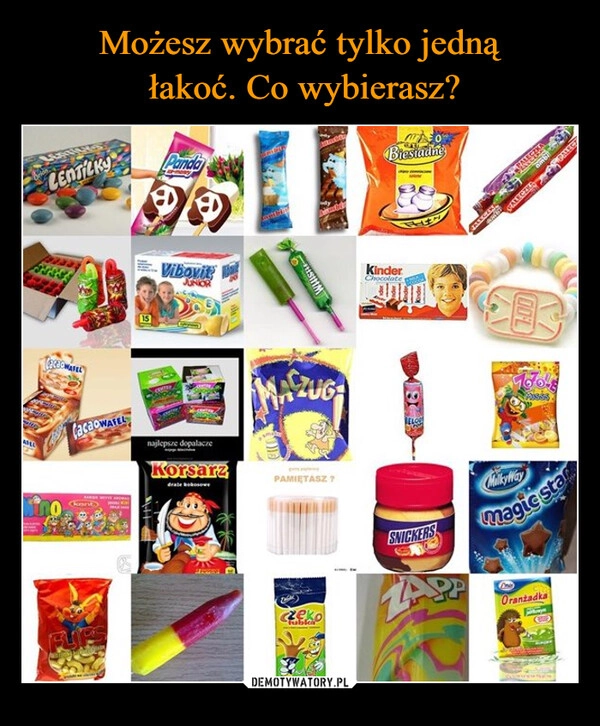 
    Możesz wybrać tylko jedną
 łakoć. Co wybierasz?