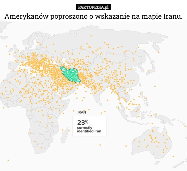 
    Amerykanów poproszono o wskazanie na mapie Iranu.